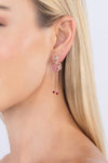 Pink Flamingo 18K Gold Plated CZ Drop Earrings