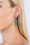 Ava Green Leaf 18K Gold Plated CZ Drop Earring