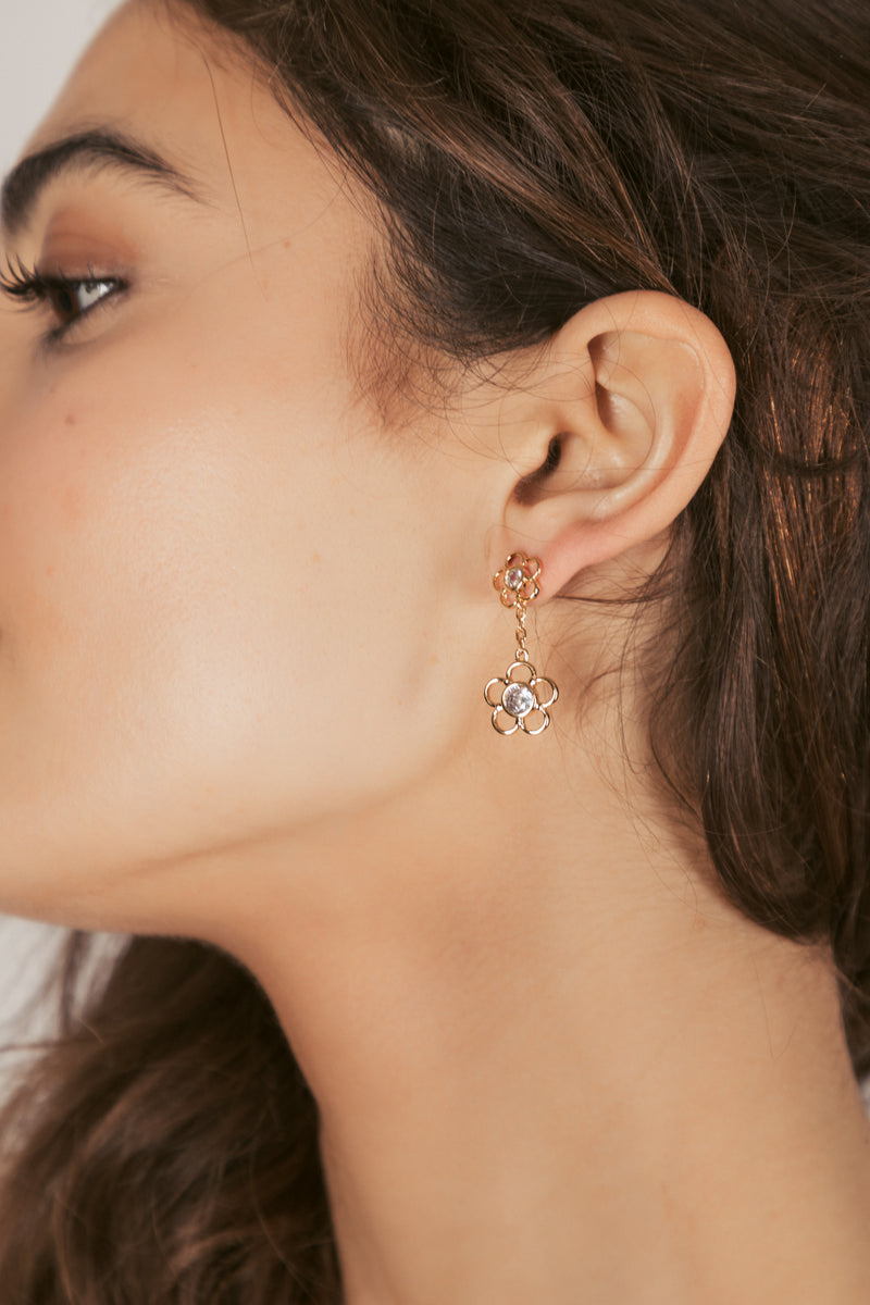 Charlotte Golden Daisy Drop Earrings