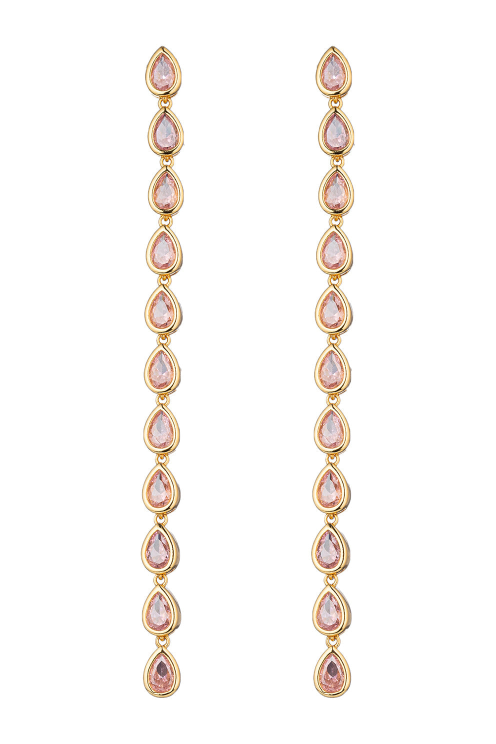 Iris Pink Heart Cubic Zirconia Earrings