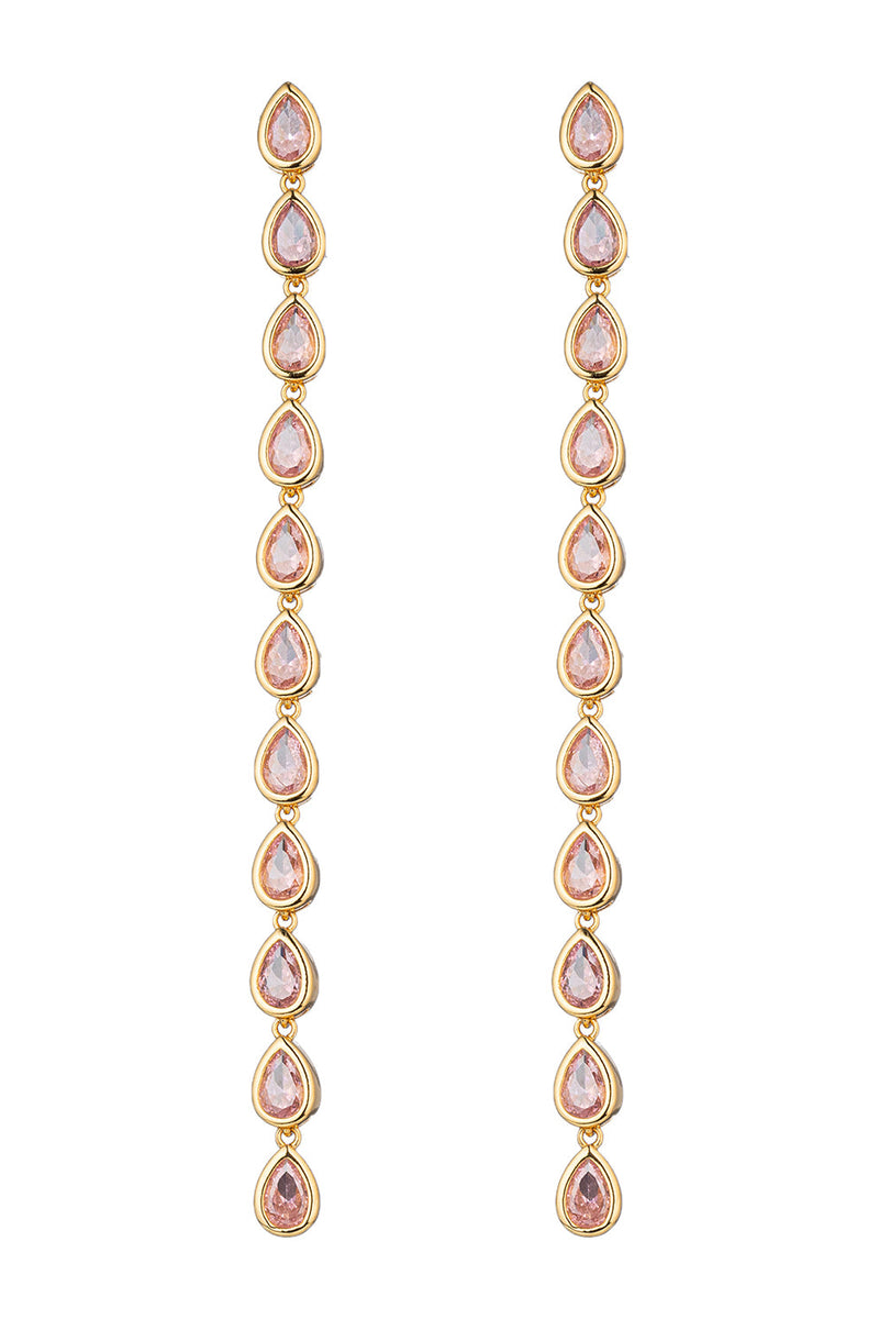 Iris Pink Heart Cubic Zirconia Earrings