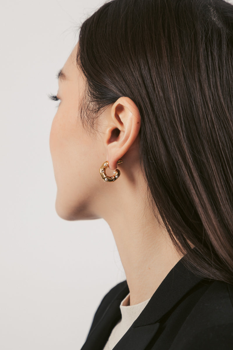 Mona 14K Gold Plated Cuff Earrings