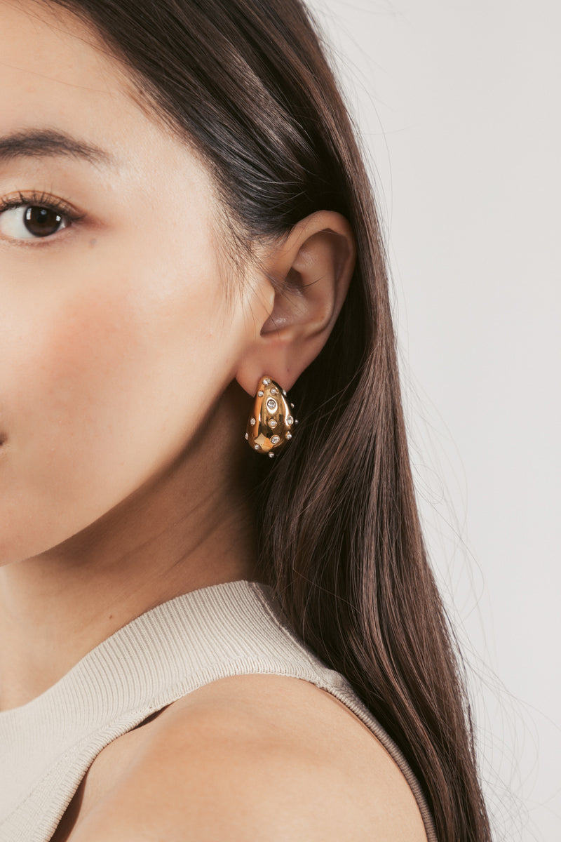 LoLo 14K Gold Plated Bean Earrings
