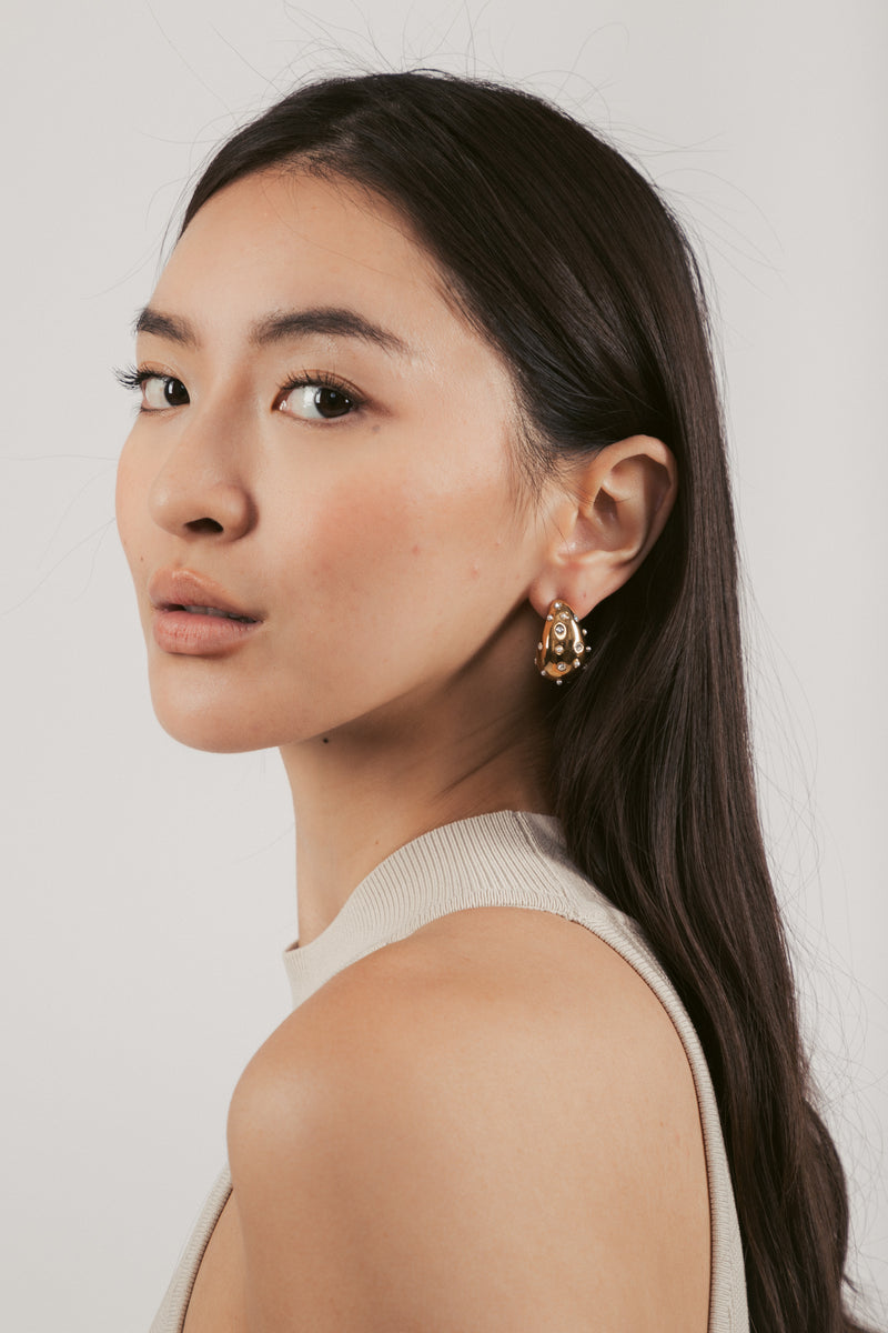 LoLo 14K Gold Plated Bean Earrings