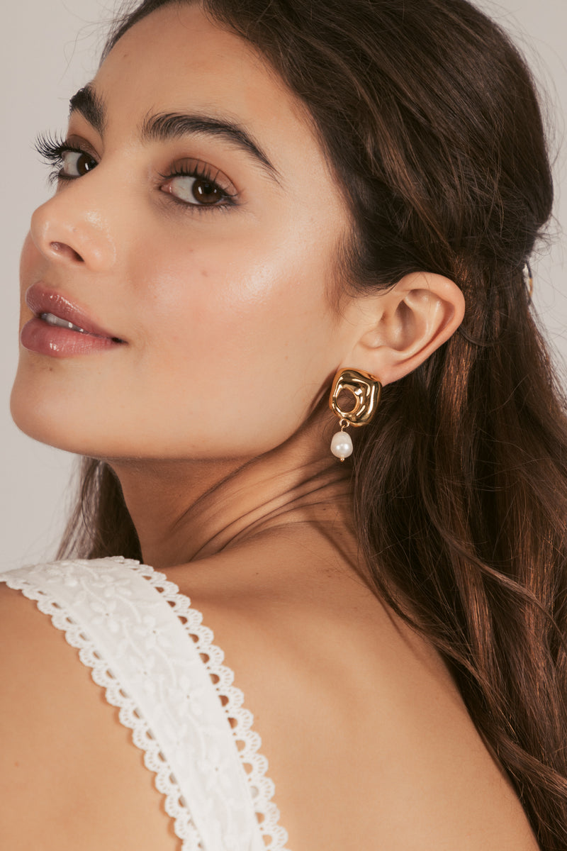 Gloria 14K Gold Plated Drop Earrings