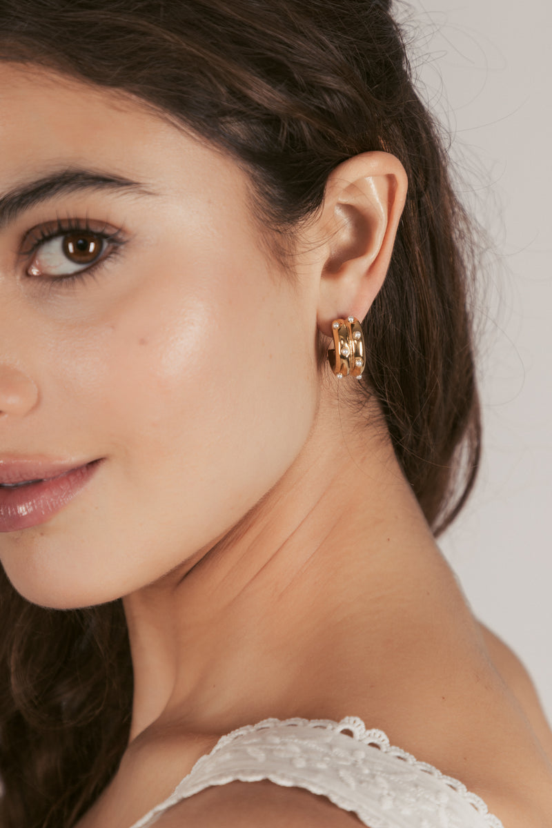 Iris Huggie Cuff 14K Gold Plated Earring