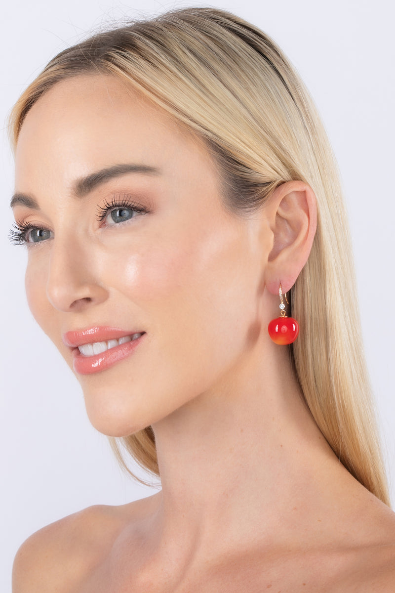Red Cherry Dangle Earrings
