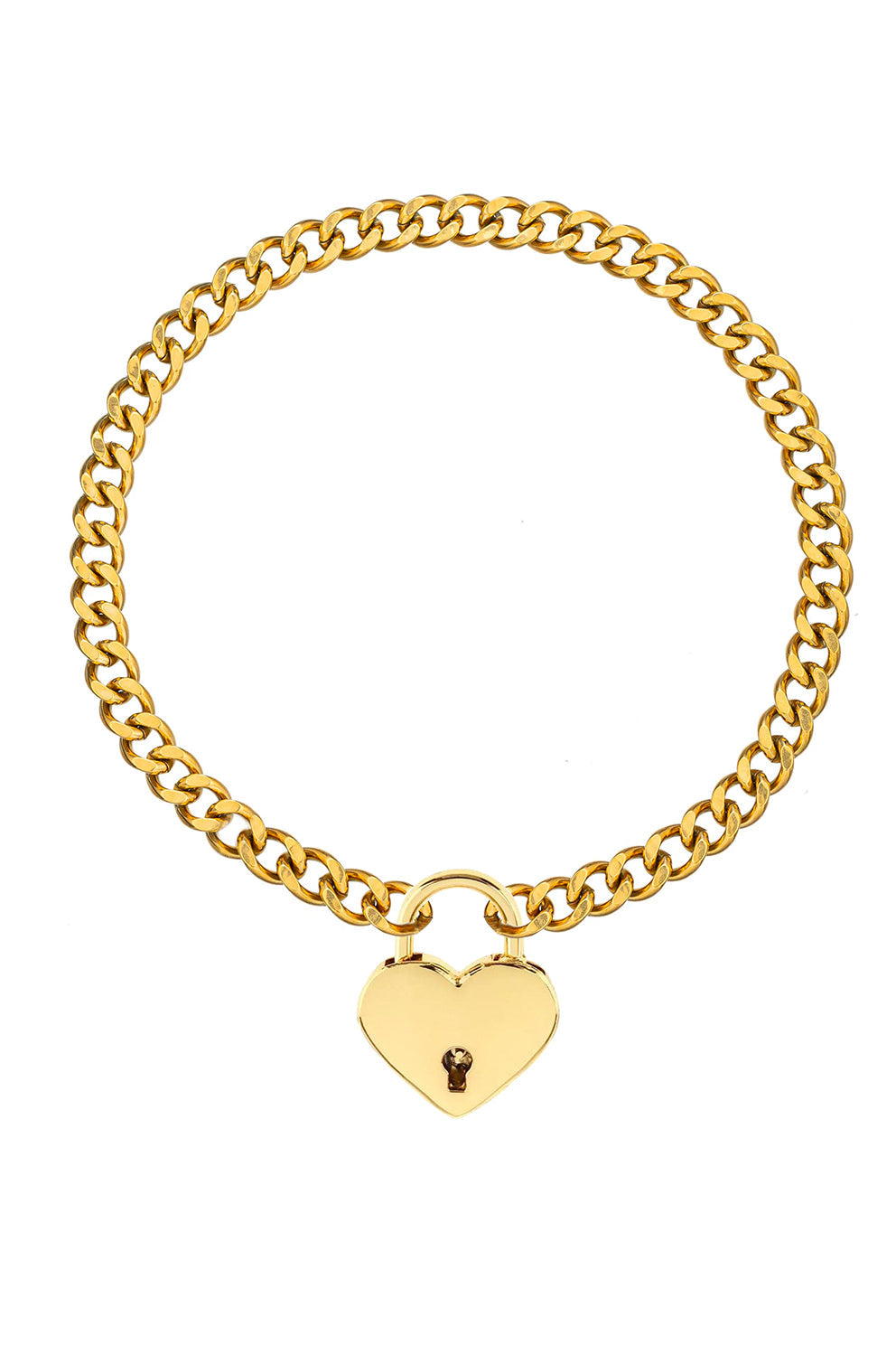 Aurora 18K Gold Plated Cuban Link Key Pendant Necklace