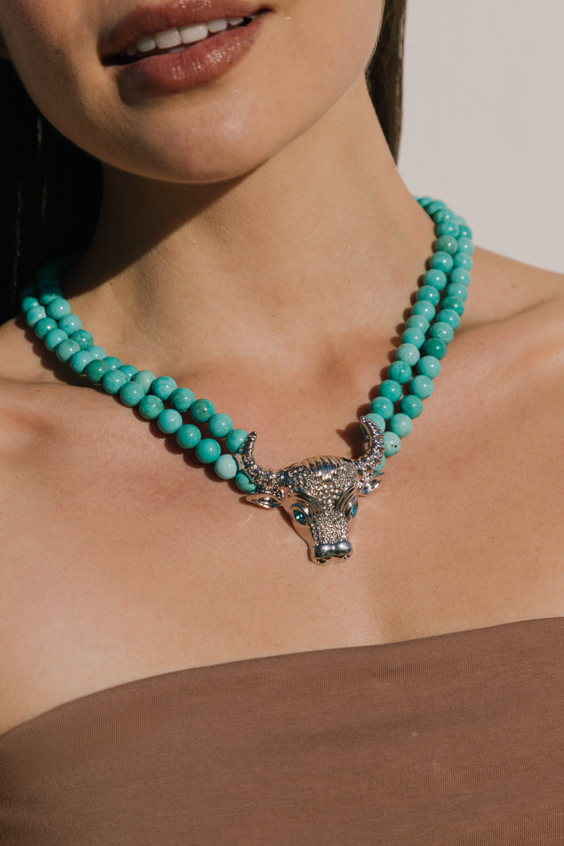 Tara Turquoise Beaded Statement Necklace
