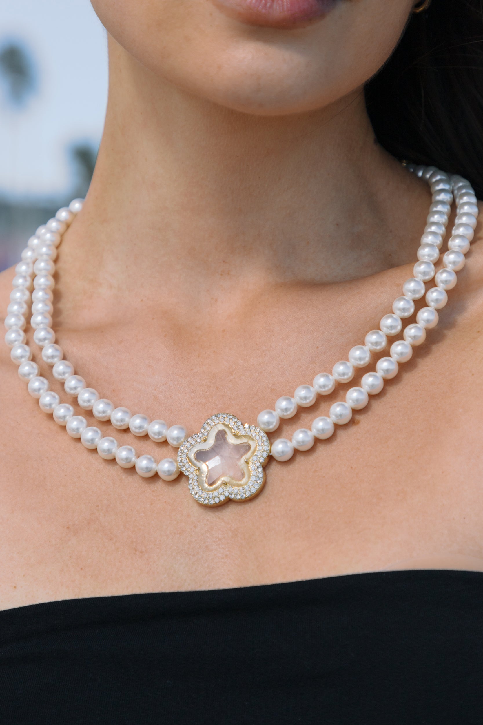 Yasmin Pearly Beaded Statement Necklace