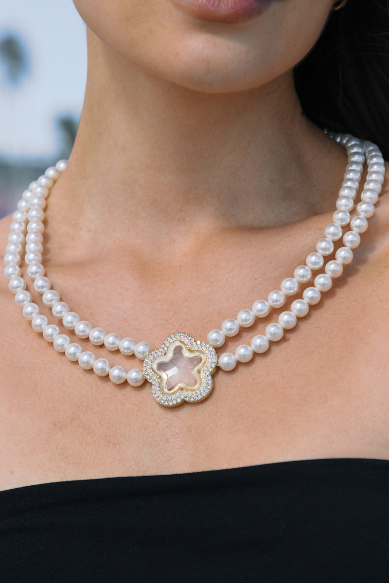 Yasmin Pearly Beaded Statement Necklace