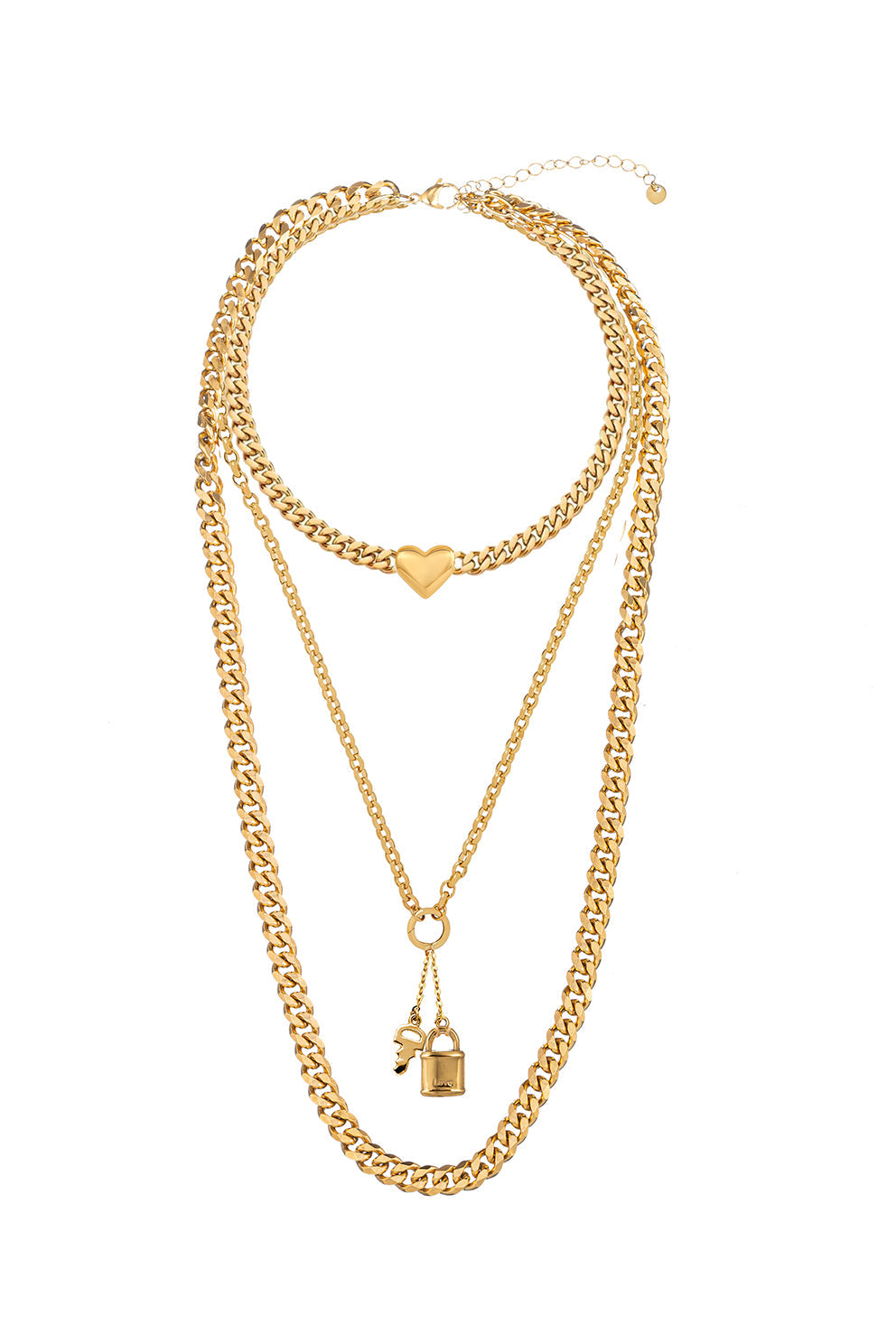 Jasmine 3 Tier 18K Gold Plated 3 Tier Drop Necklace 