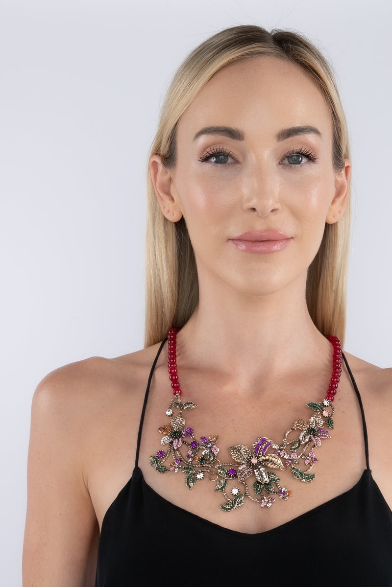 Berlin Red Agate Statement Necklace