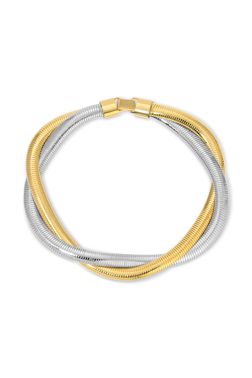 Evelyn 2 Tone Interlock Collar Necklace