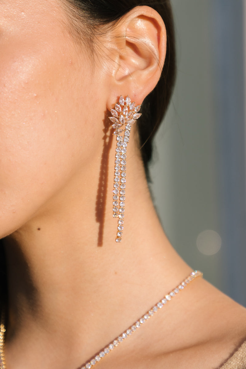 April CZ 18K Gold Plated CZ Earring Set