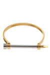 Antoine 2-Tone Spike Cuff Screw Bracelet