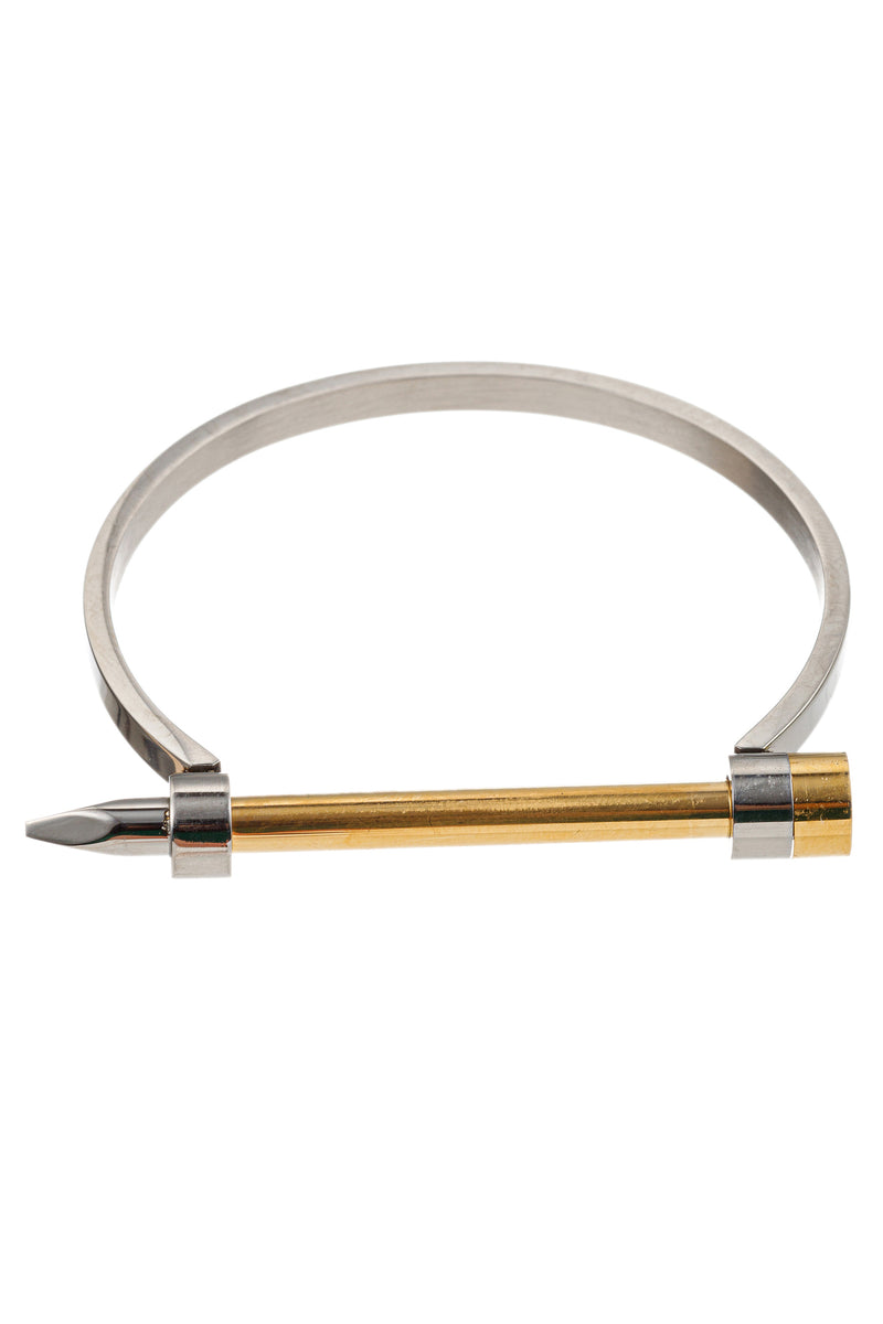 Antoine 2 tone Spike Cuff Screw Bracelet