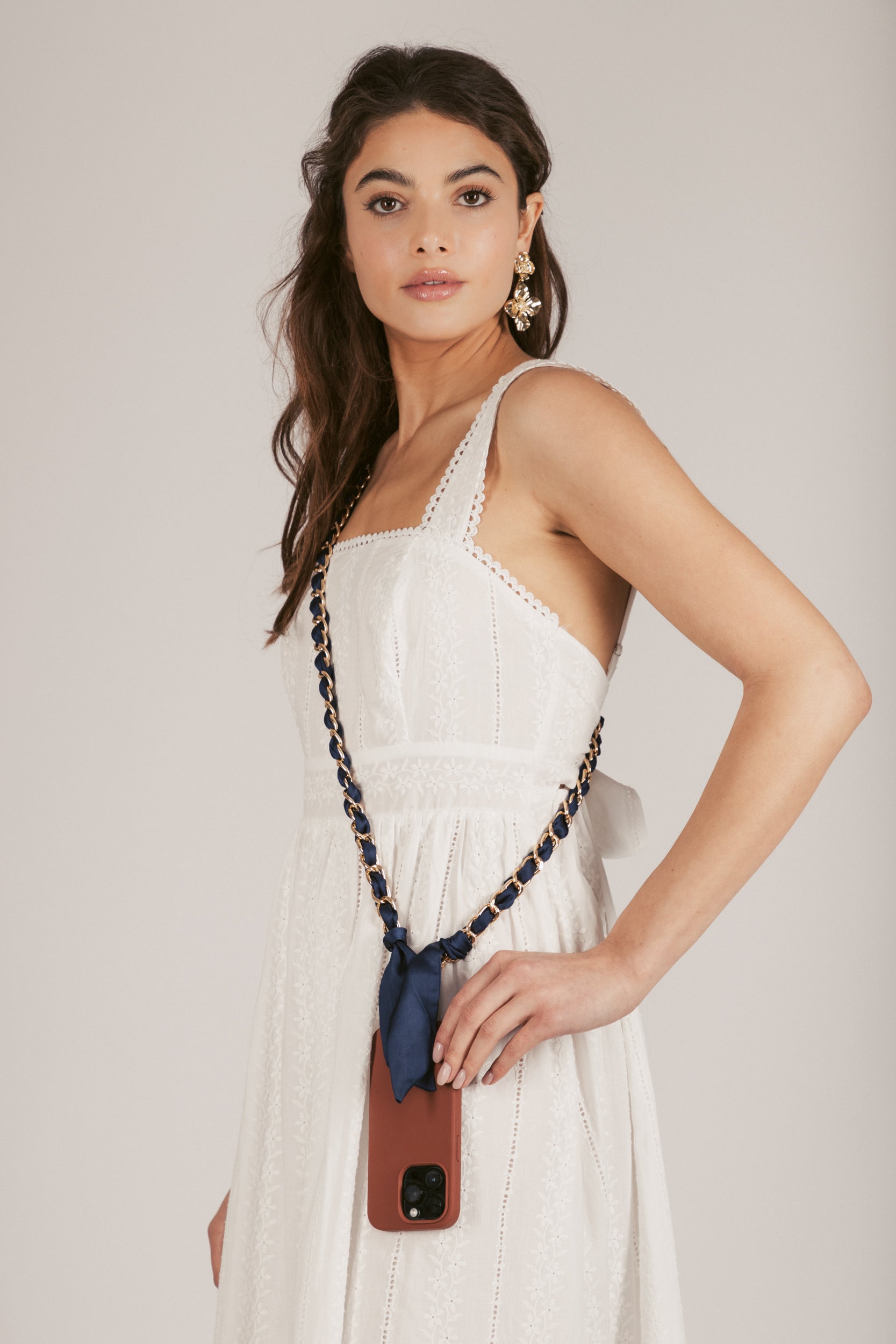 Elena Woven Link Crossbody Phone Strap