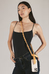 Yellow Elena Woven Link Crossbody Phone Strap