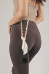 White Elena Woven Link Crossbody Phone Strap