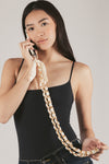 White Elena Woven Link Crossbody Phone Strap