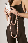 Pink Elena Woven Link Crossbody Phone Strap