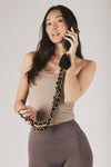 Black Elena Woven Link Crossbody Phone Strap