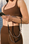 Rose Beaded Heart Crossbody Phone Strap