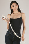 Stella White Beaded Crossbody Phone Strap