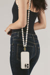 Stella White Beaded Crossbody Phone Strap