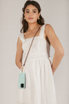 Brown Lydia Woven Link Crossbody Phone Strap
