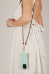 Brown Lydia Woven Link Crossbody Phone Strap