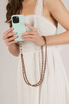 Brown Lydia Woven Link Crossbody Phone Strap