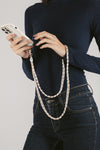 White Lydia Woven Link Crossbody Phone Strap