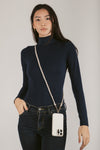 White Lydia Woven Link Crossbody Phone Strap