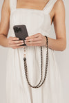 Black Lydia Woven Link Crossbody Phone Strap