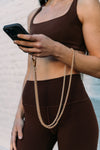 Golden Danielle Wheat Chain Crossbody Phone Strap