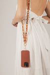 Orange Serena Golden Link Crossbody Phone Strap