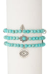 Toya Beaded Bracelet Set - Turquoise