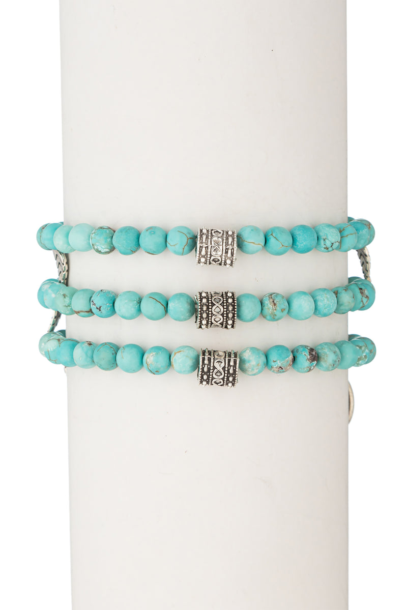 Toya Beaded Bracelet Set - Turquoise
