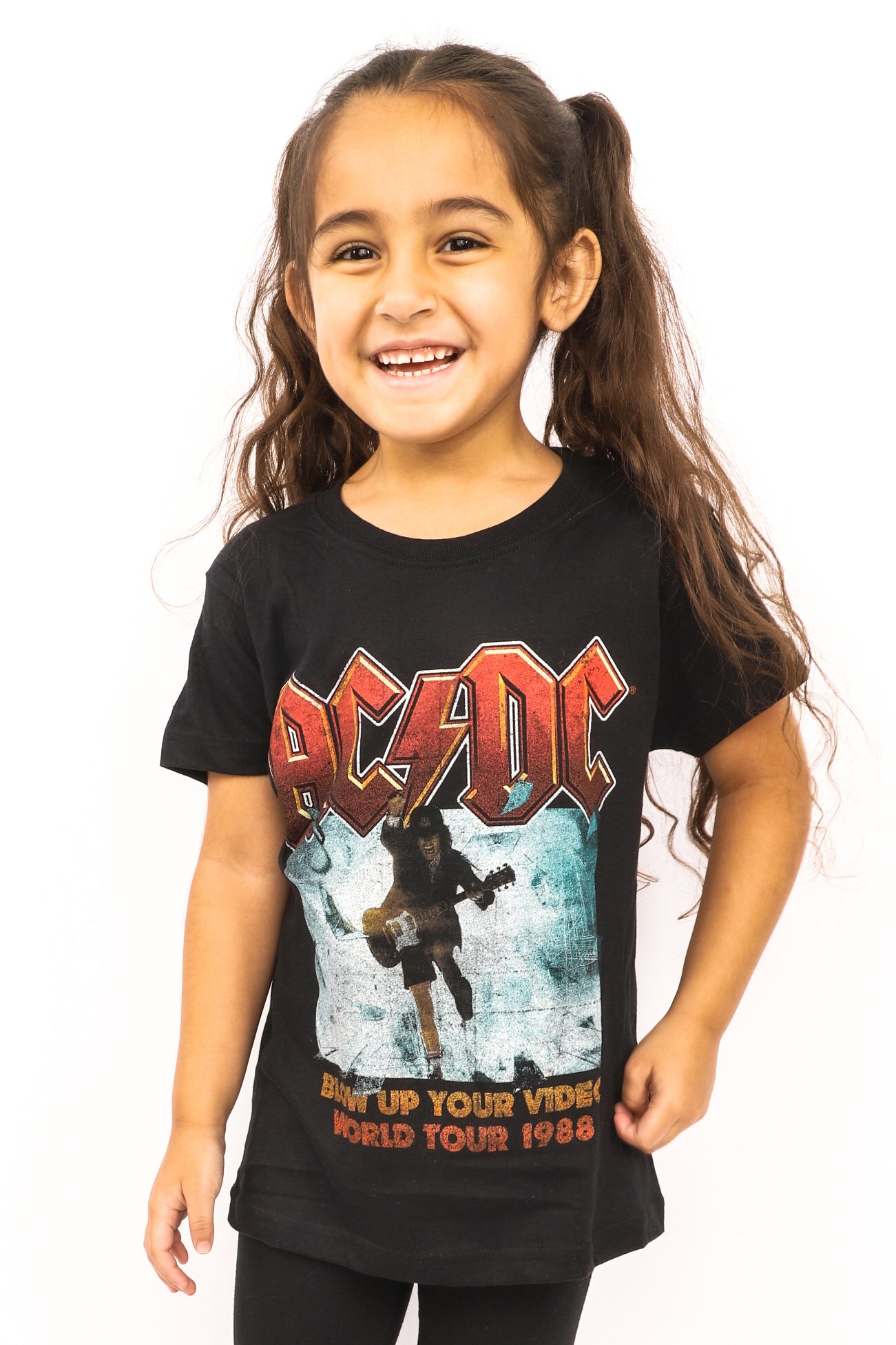 Kid s AC DC T Shirt Blow Up Your Video Black Boys and Girls Eye Candy Los Angeles