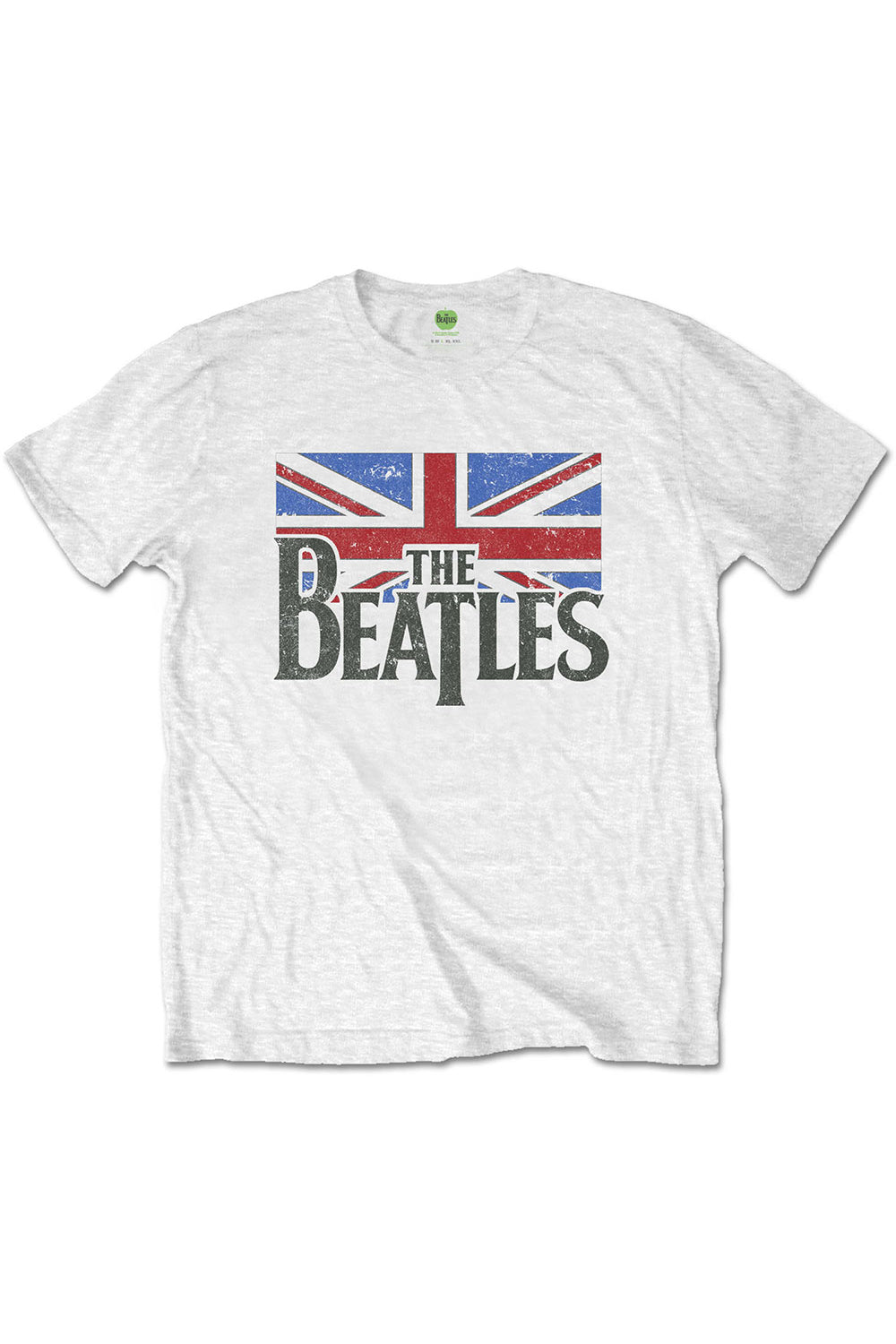 The Beatles white logo & vintage flag t-shirt.