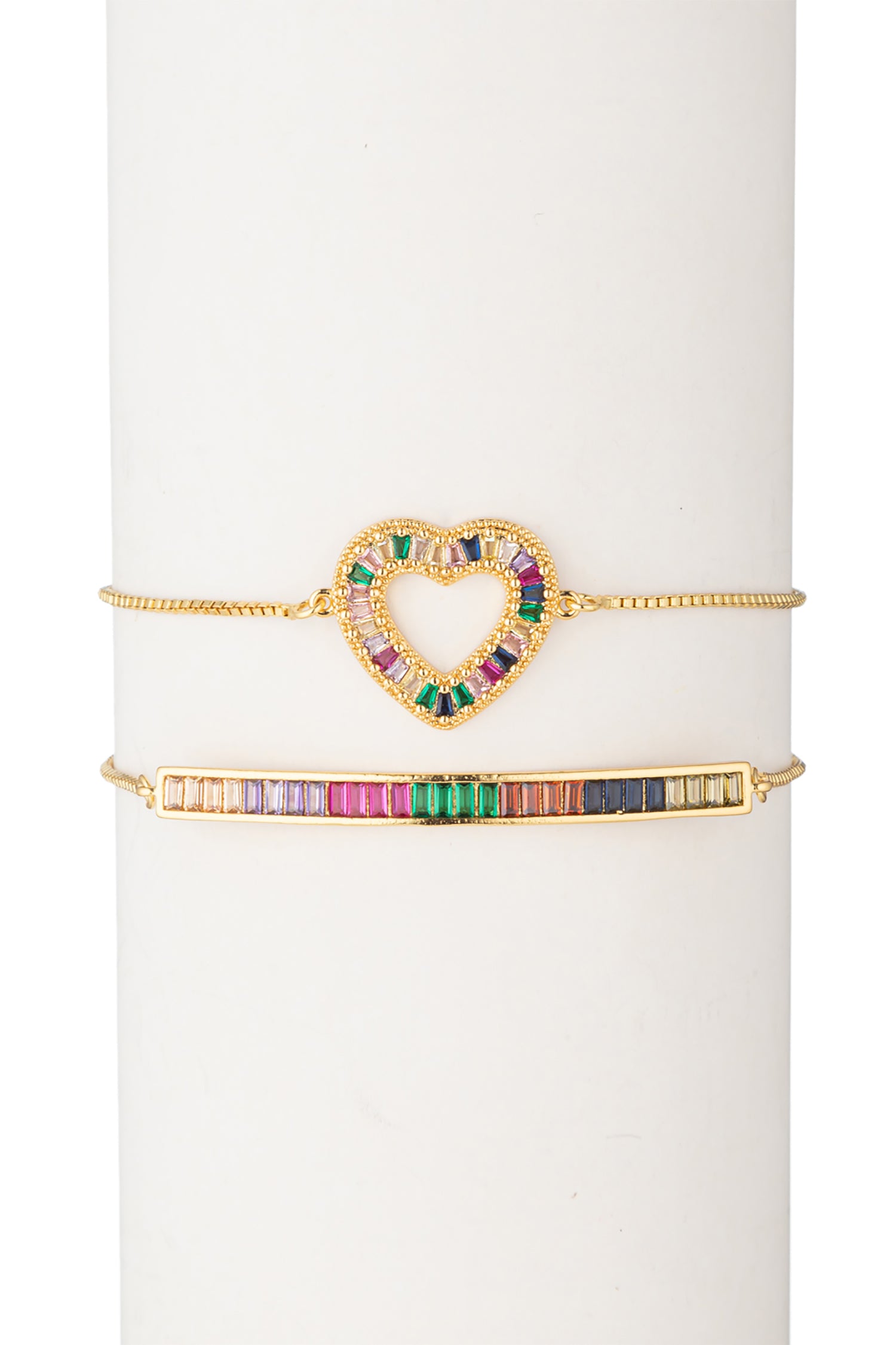 Rainbow Heart Bracelet Set