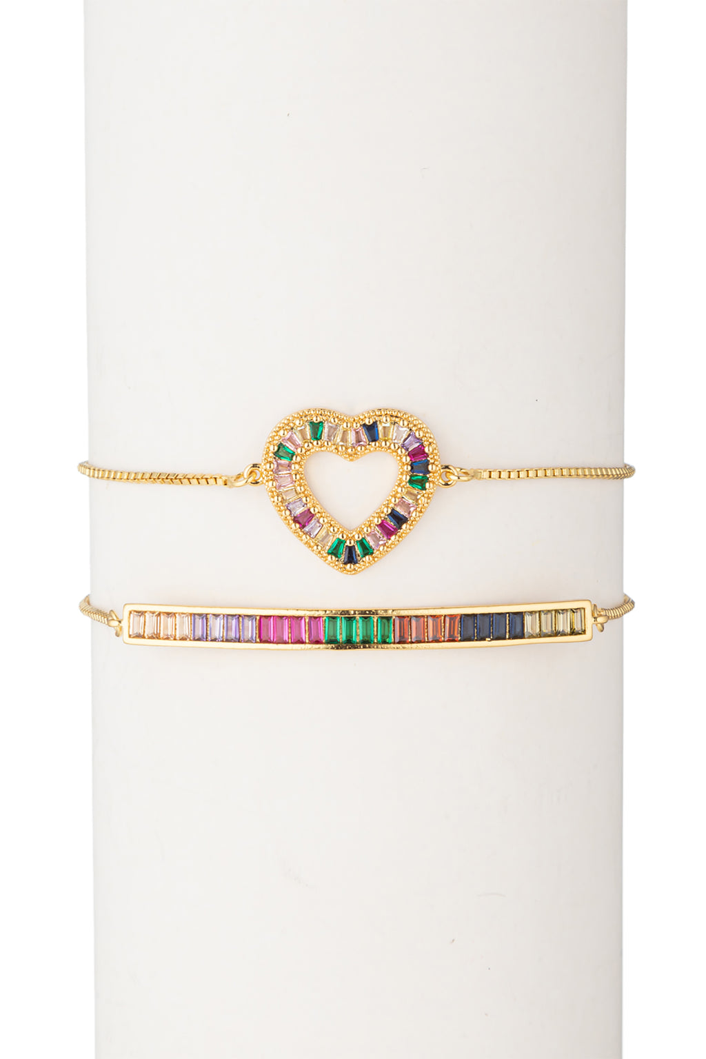 Rainbow Heart Bracelet Set