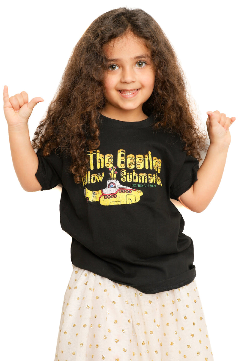 Kid's The Beatles T-Shirt - Yellow Submarine - Black (Boys and Girls)