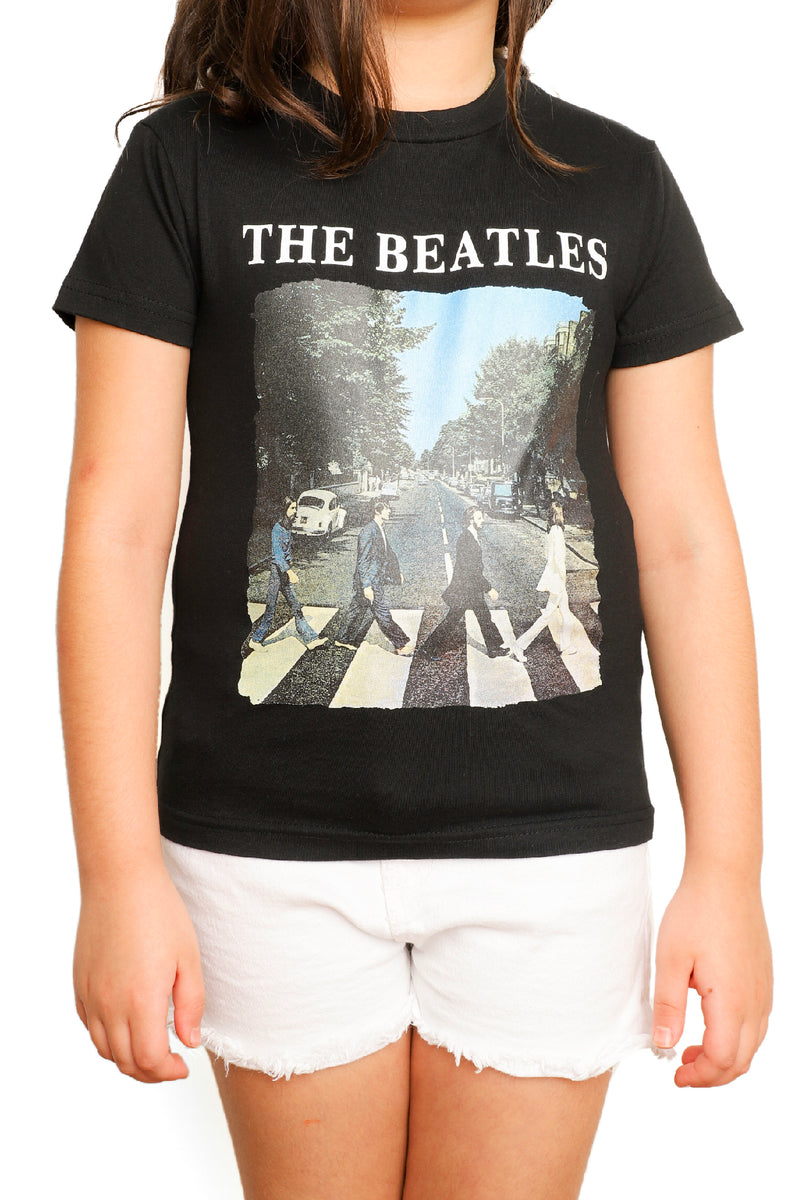 Kid's The Beatles T-Shirt - Abbey Road Photo - Black (Boys and Girls)
