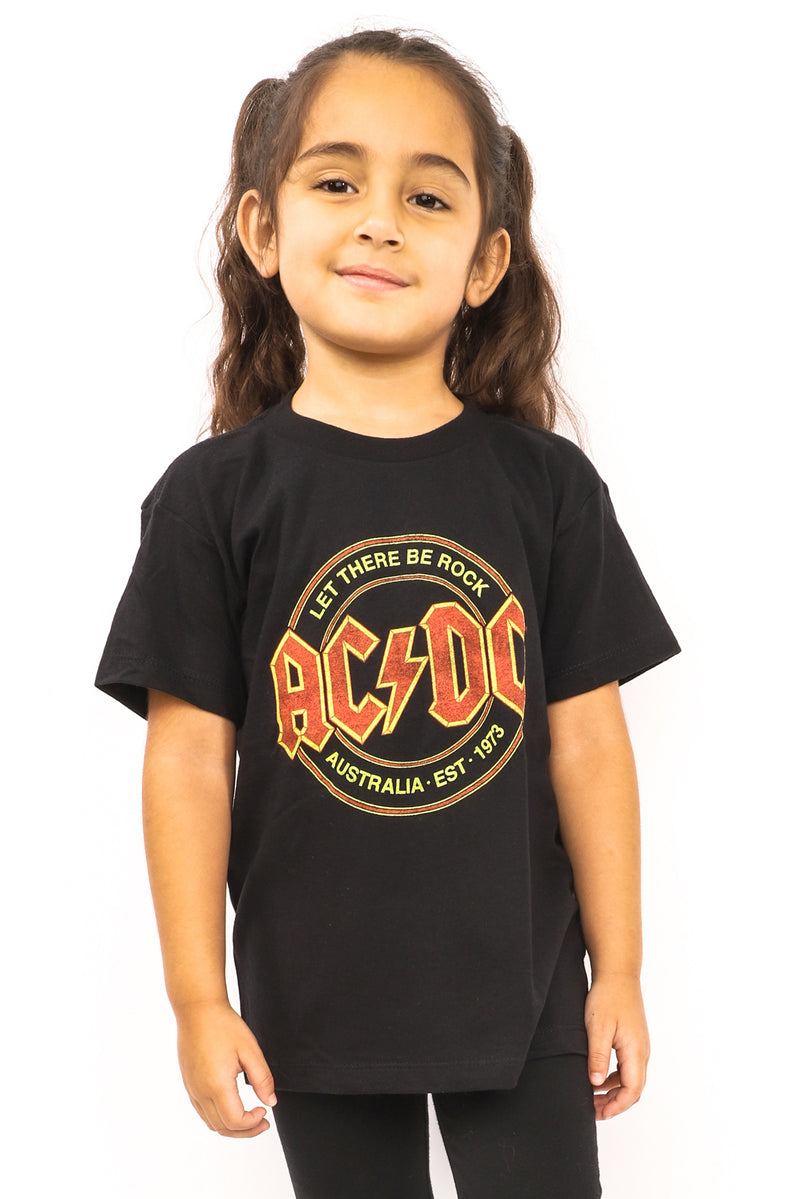 Kid's AC DC T-Shirt - Let There Be Rock - Black (Boys and Girls)