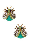 Green Beetle Earrings