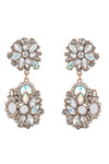 Alloy drop earrings studded with glass crystals.