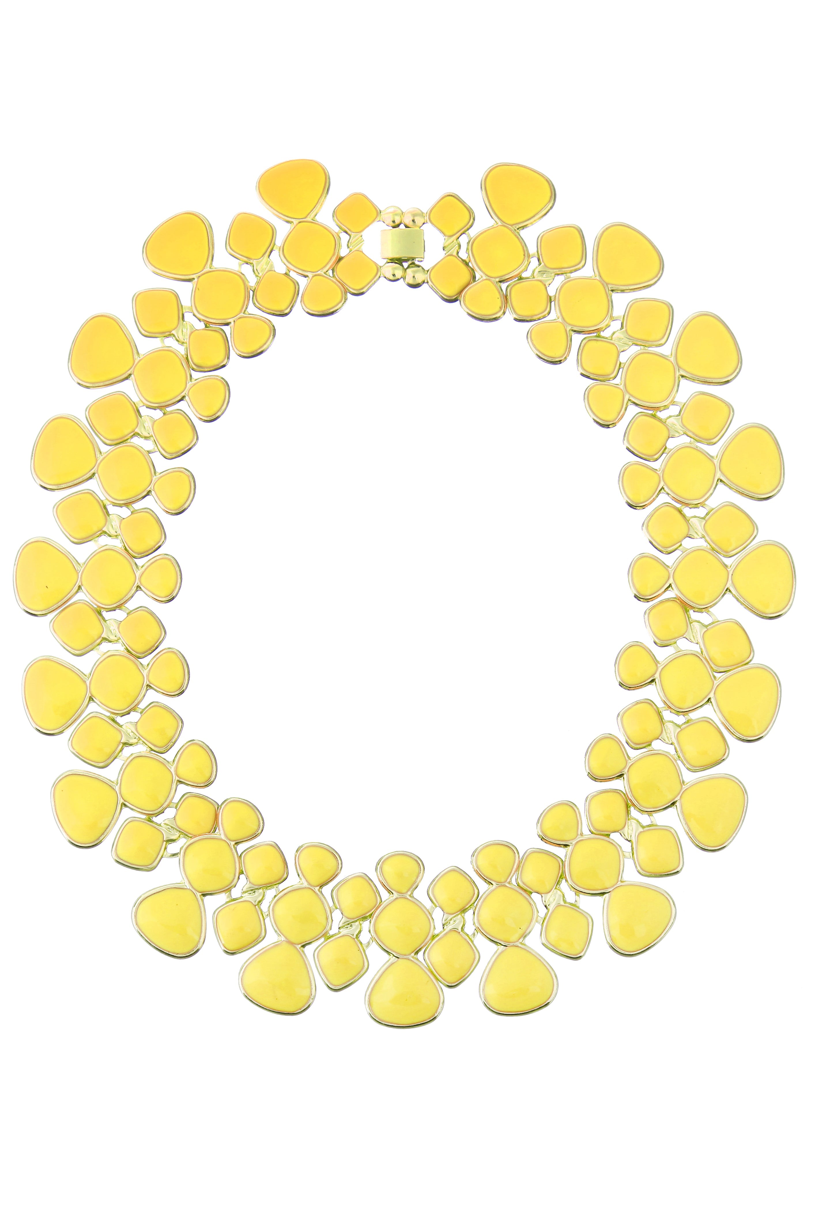 Yellow Enamel Collar Necklace